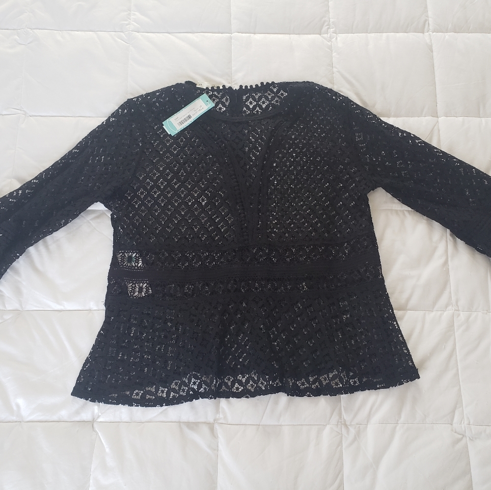 Hazel Olivia Bell Sleeve Lace Blouse